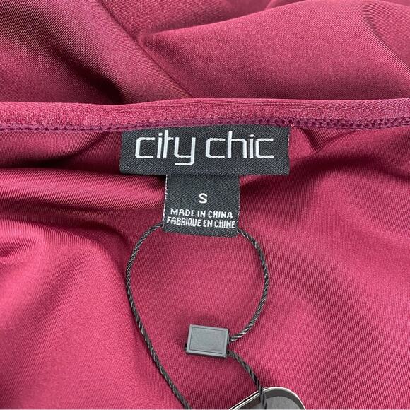 City Chic Merlot Cancun Underwire One Piece Swimsuit Sz.S(16) NWT - Picture 8 of 16